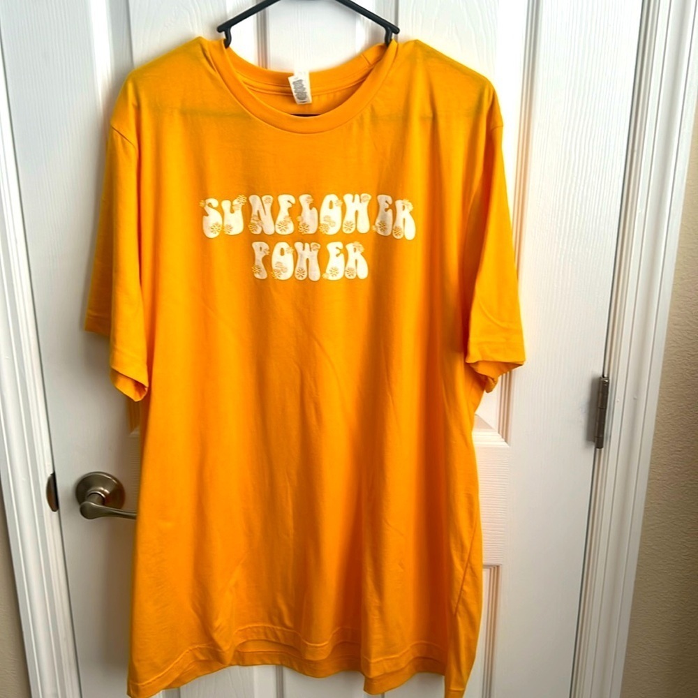 NWOT Bella Canvas Sunflower Power Graphic T-Shirt Trendy Hippie Tee 2XL